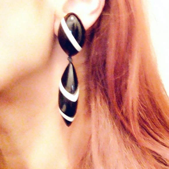 Vintage Designer Monies Couture Runway Oversized Mod Earrings - Picture 6 of 8